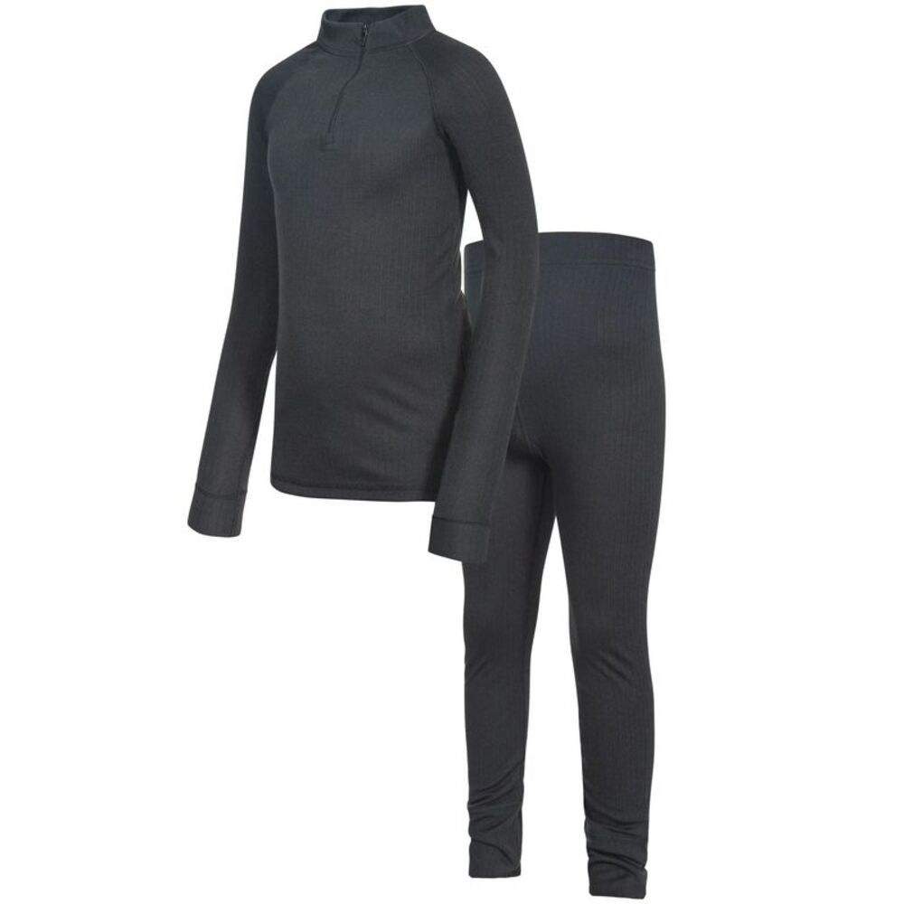 Trespass Kids Unisex Unite360 Thermal Base Layer Set (Top And Bottoms) / Black